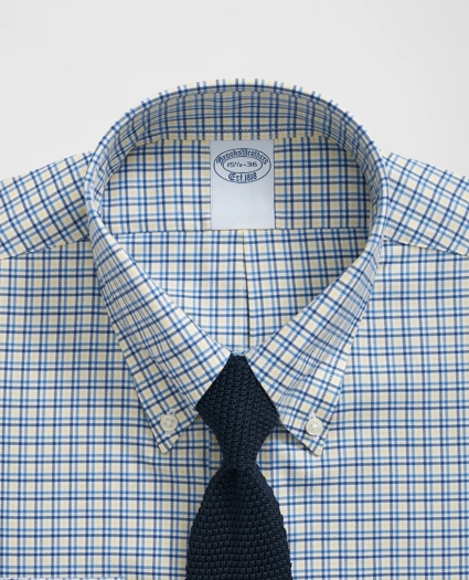 Stretch Supima® Cotton Non-Iron Twill Polo Button Down Collar, Multi-Check Dress Shirt, image 2