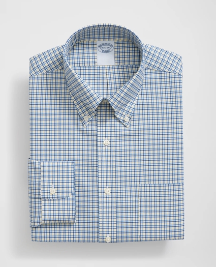 Stretch Supima® Cotton Non-Iron Twill Polo Button Down Collar, Multi-Check Dress Shirt, image 3