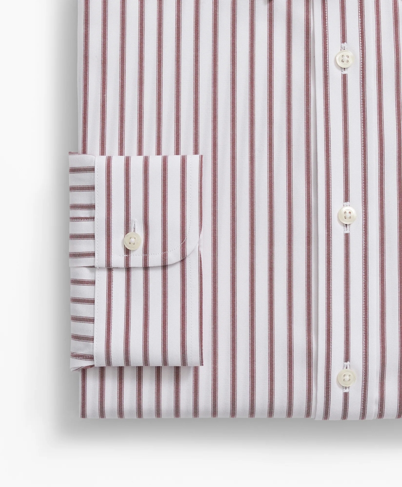 Stretch Supima® Cotton Non-Iron Pinpoint Oxford Polo Button Down Collar, Ticking Stripe Dress Shirt, image 4