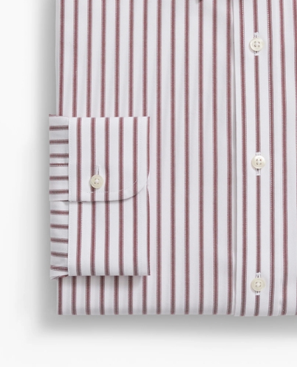 Stretch Supima® Cotton Non-Iron Pinpoint Oxford Polo Button Down Collar, Ticking Stripe Dress Shirt, image 4
