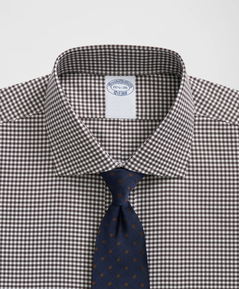 Stretch Supima® Cotton Non-Iron English Spread Collar, Gingham Dress Shirt, image 2