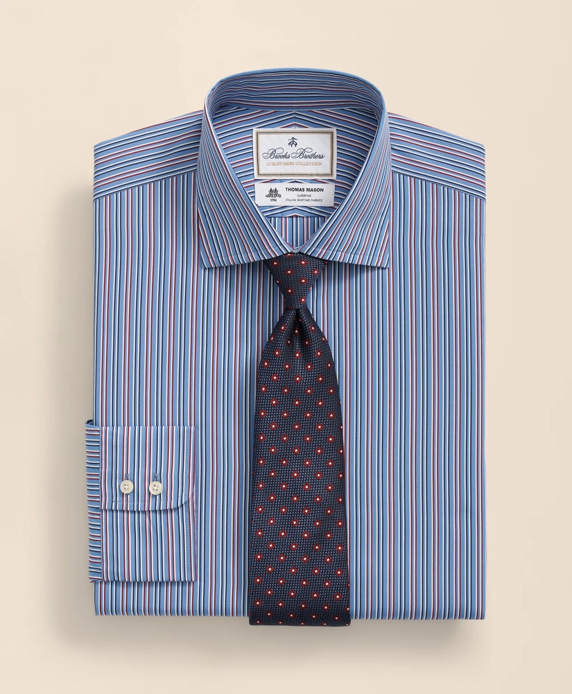Brooks Brothers X Thomas Mason&reg; Cotton English Collar, Multi-Striped Dress Shirt, image 1
