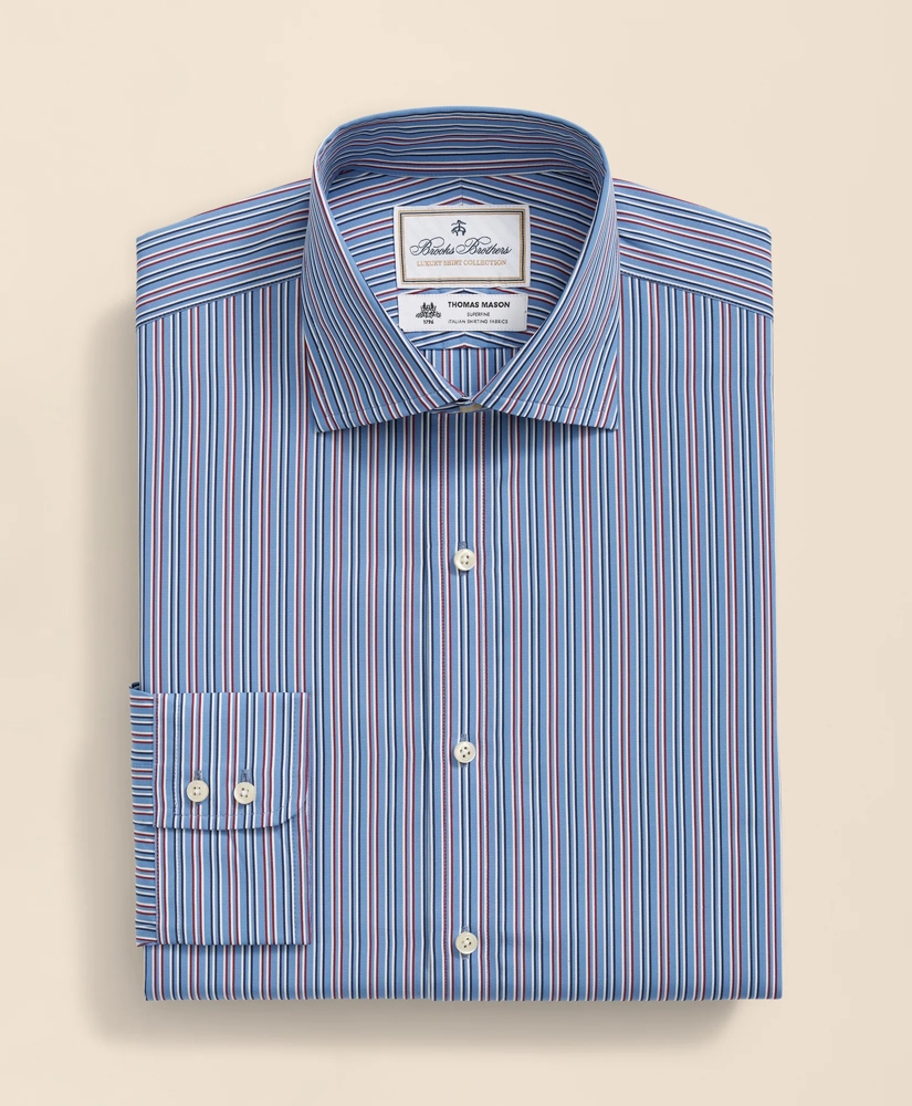 Brooks Brothers X Thomas Mason&reg; Cotton English Collar, Multi-Striped Dress Shirt, image 2