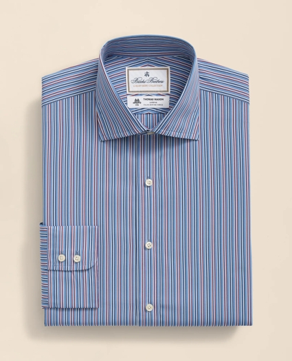 Brooks Brothers X Thomas Mason&reg; Cotton English Collar, Multi-Striped Dress Shirt, image 2