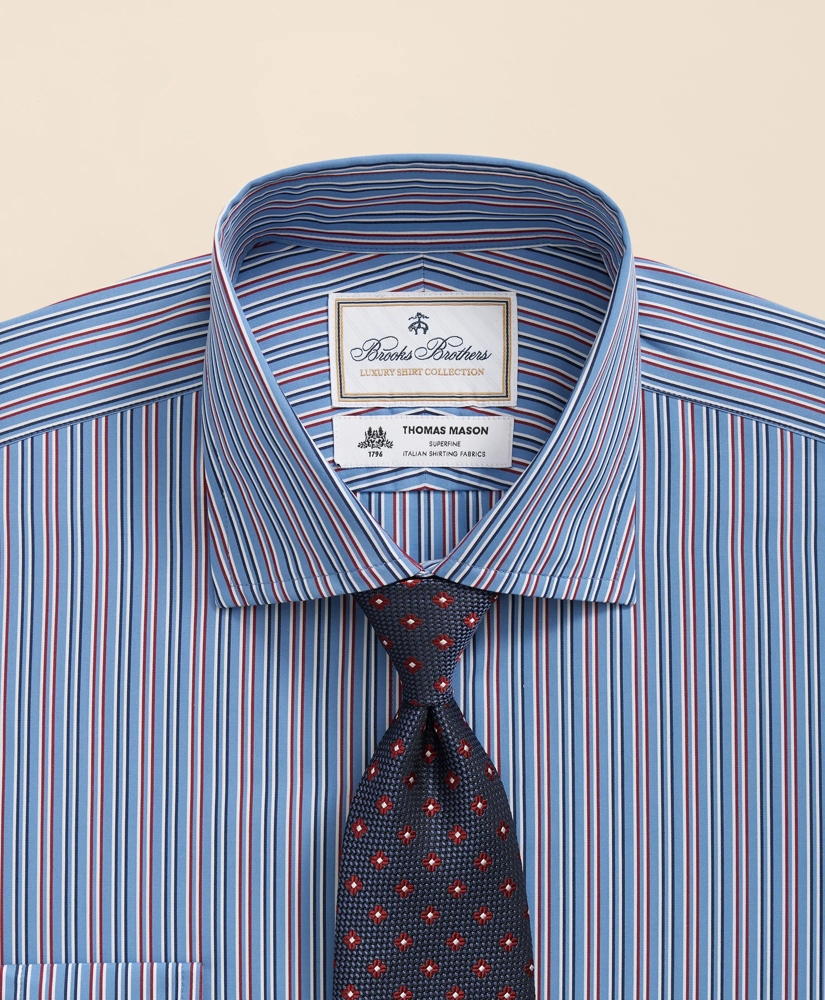 Brooks Brothers X Thomas Mason&reg; Cotton English Collar, Multi-Striped Dress Shirt, image 4