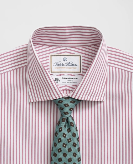 Brooks Brothers X Thomas Mason® Cotton English Collar, Striped Dress Shirt, image 2