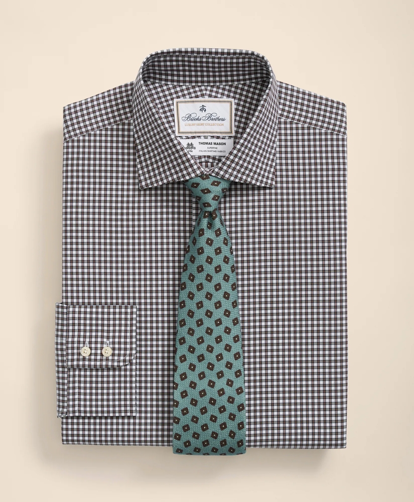 Brooks Brothers X Thomas Mason&reg; Cotton English Collar, Checked Dress Shirt, image 1
