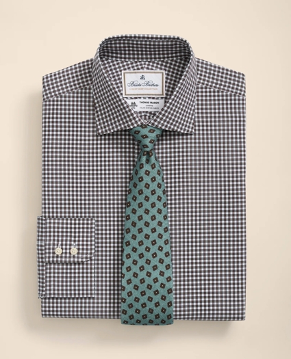 Brooks Brothers X Thomas Mason&reg; Cotton English Collar, Checked Dress Shirt, image 1