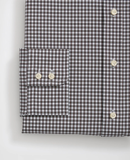 Brooks Brothers X Thomas Mason® Cotton English Collar, Checked Dress Shirt, image 4