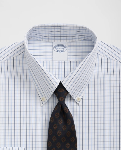 Supima® Cotton Poplin Polo Button-Down Collar, Checked Dress Shirt, image 2