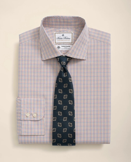 Brooks Brothers X Thomas Mason® Cotton English Collar, Checked Dress Shirt, image 1
