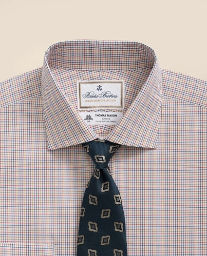 Brooks Brothers X Thomas Mason® Cotton English Collar, Checked Dress Shirt, image 2
