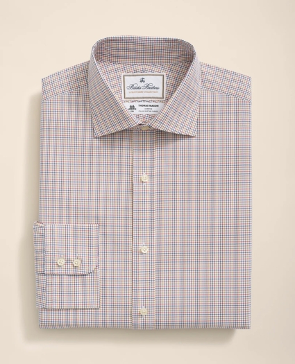 Brooks Brothers X Thomas Mason® Cotton English Collar, Checked Dress Shirt, image 3