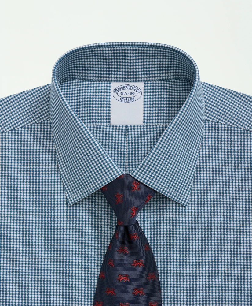 Stretch Supima&reg; Cotton Non-Iron Pinpoint Oxford Ainsley Collar, Gingham Dress Shirt, image 2