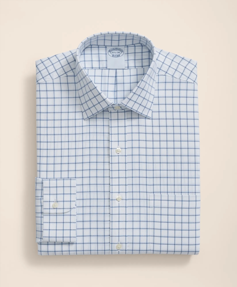 Brooks Brothers Explorer Collection Non-Iron Twill Ainsley Collar, Windowpane Dress Shirt, image 2