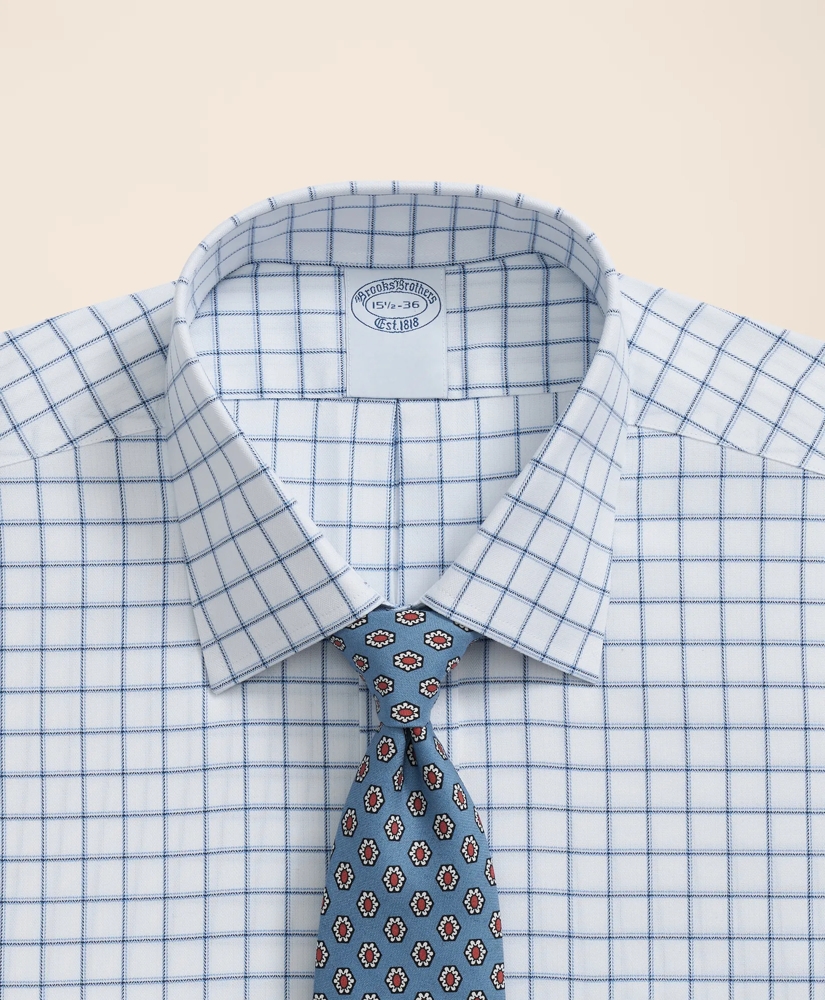 Brooks Brothers Explorer Collection Non-Iron Twill Ainsley Collar, Windowpane Dress Shirt, image 4
