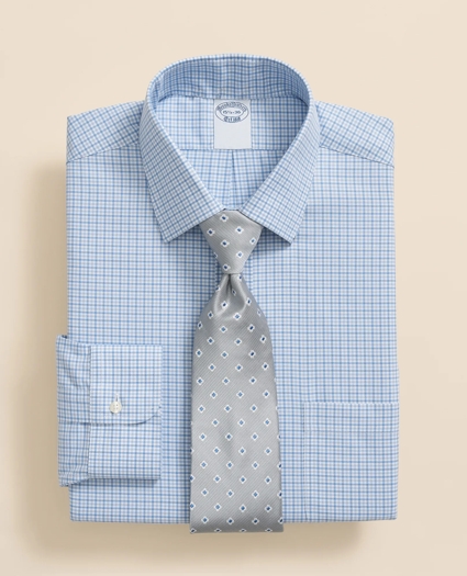 Stretch Supima® Cotton Non-Iron Royal Oxford Ainsley Collar, Checked Dress Shirt, image 1