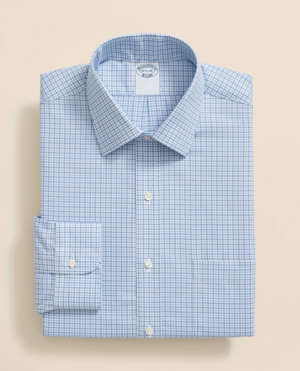 Stretch Supima® Cotton Non-Iron Royal Oxford Ainsley Collar, Checked Dress Shirt, image 3