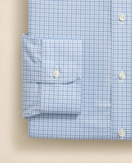Stretch Supima® Cotton Non-Iron Royal Oxford Ainsley Collar, Checked Dress Shirt, image 4