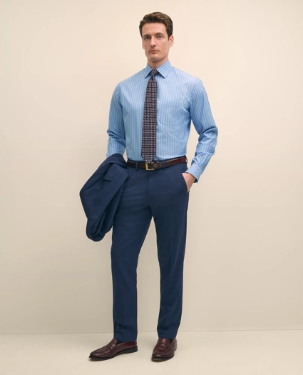Stretch Supima® Cotton Non-Iron Royal Oxford Ainsley Collar, Striped Dress Shirt, image 2