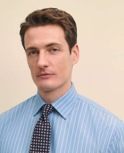 Stretch Supima® Cotton Non-Iron Royal Oxford Ainsley Collar, Striped Dress Shirt, image 3