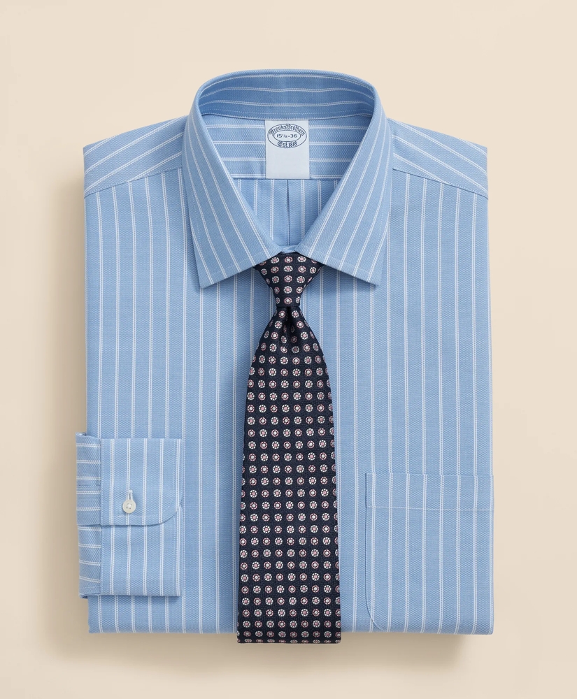 Stretch Supima® Cotton Non-Iron Royal Oxford Ainsley Collar, Striped Dress Shirt, image 4