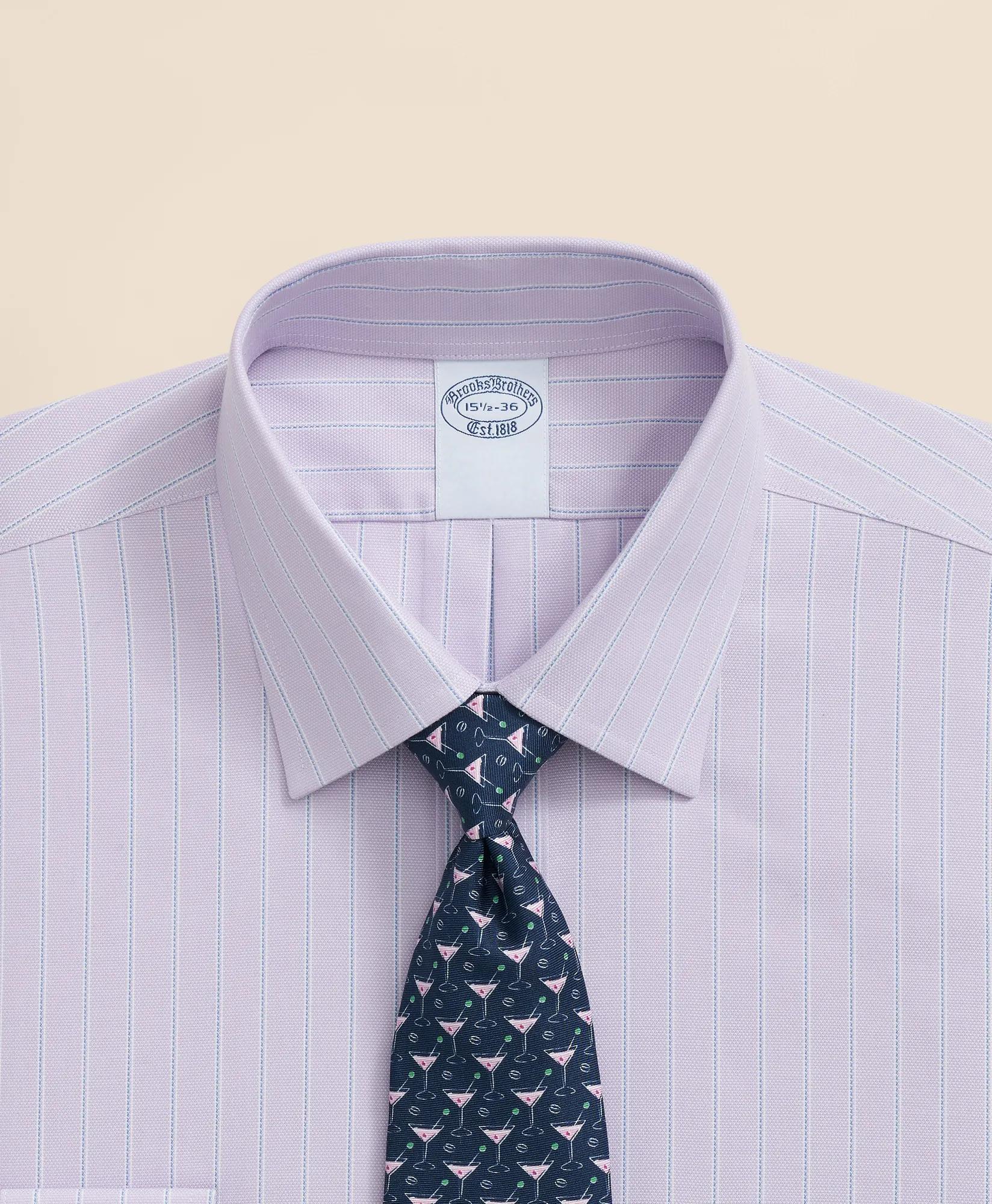 Stretch Supima Cotton Non-Iron Royal Oxford Ainsley Collar, Striped Dress Shirt