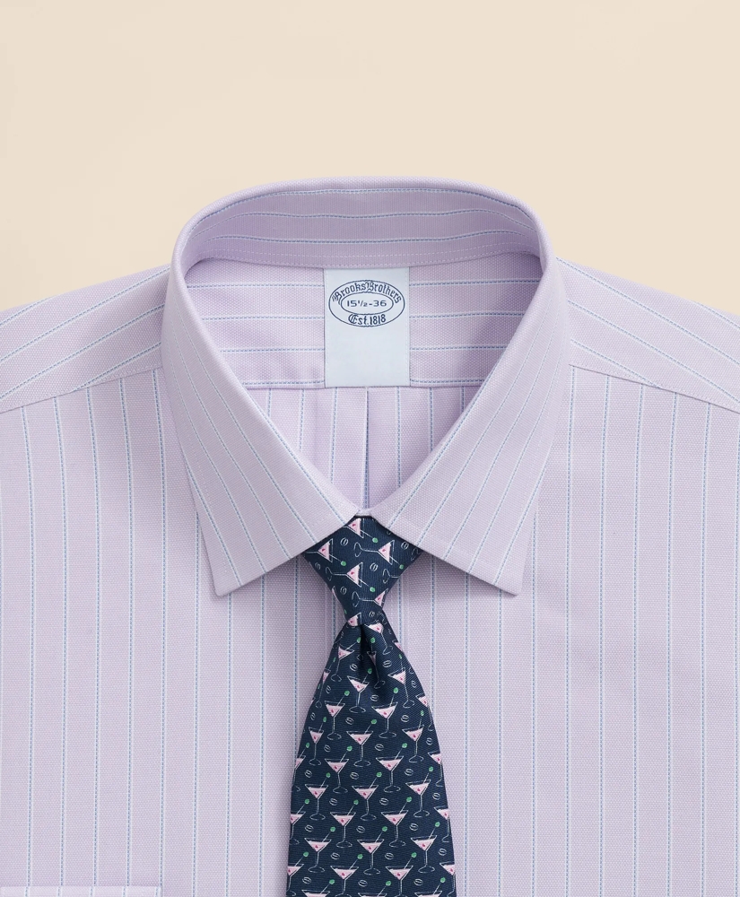 Stretch Supima® Cotton Non-Iron Royal Oxford Ainsley Collar, Striped Dress Shirt, image 2