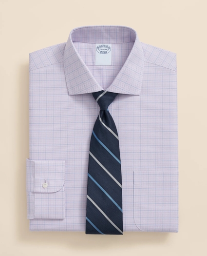 Stretch Supima® Cotton Non-Iron Royal Oxford English Spread Collar, Checked Dress Shirt, image 1
