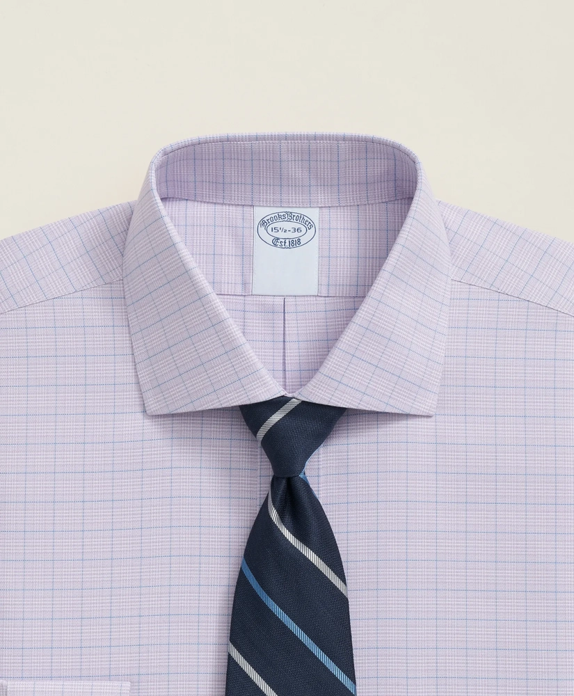 Stretch Supima® Cotton Non-Iron Royal Oxford English Spread Collar, Checked Dress Shirt