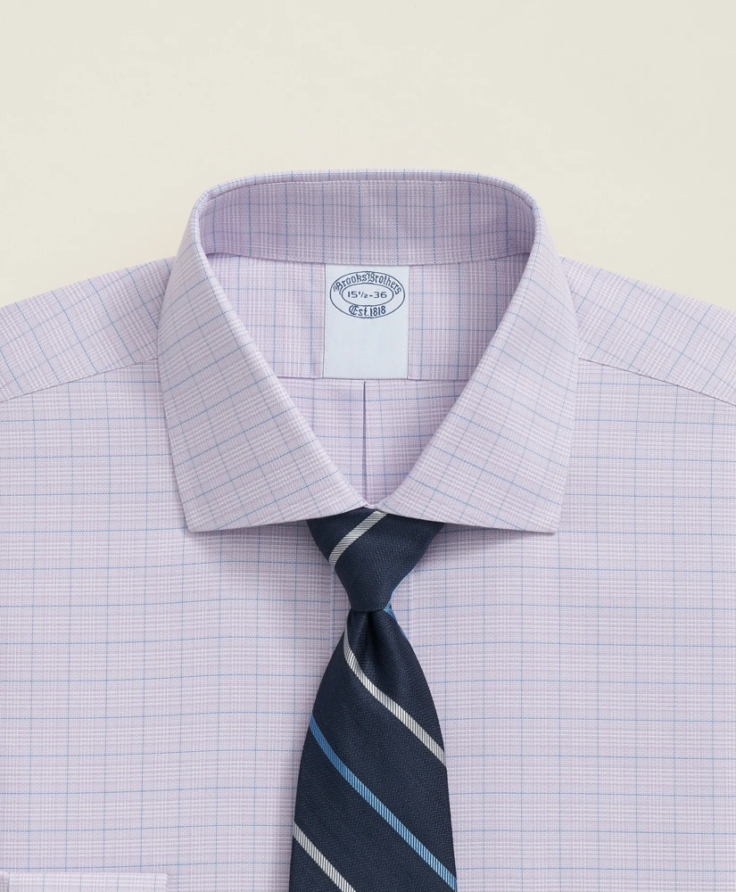 Stretch Supima® Cotton Non-Iron Royal Oxford English Spread Collar, Checked Dress Shirt, image 2