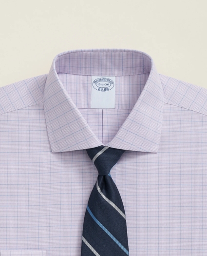 Stretch Supima® Cotton Non-Iron Royal Oxford English Spread Collar, Checked Dress Shirt, image 2