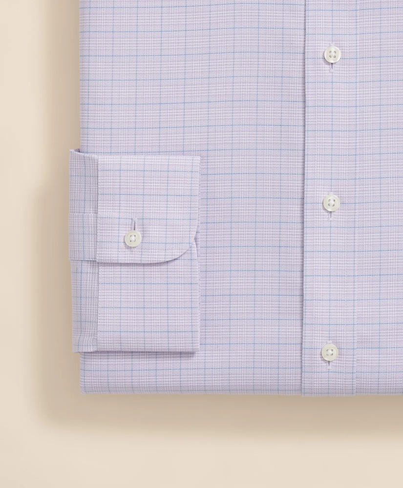 Stretch Supima® Cotton Non-Iron Royal Oxford English Spread Collar, Checked Dress Shirt