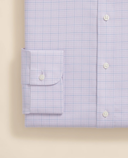 Stretch Supima® Cotton Non-Iron Royal Oxford English Spread Collar, Checked Dress Shirt, image 4