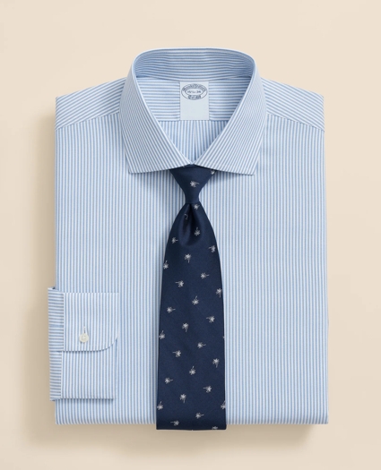 Stretch Supima® Cotton Non-Iron Royal Oxford English Spread Collar, Striped Dress Shirt, image 1