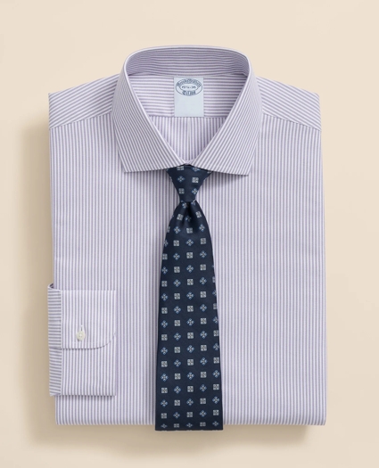 Stretch Supima® Cotton Non-Iron Royal Oxford English Spread Collar, Striped Dress Shirt, image 1