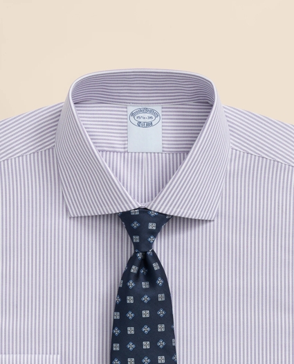 Stretch Supima® Cotton Non-Iron Royal Oxford English Spread Collar, Striped Dress Shirt, image 2