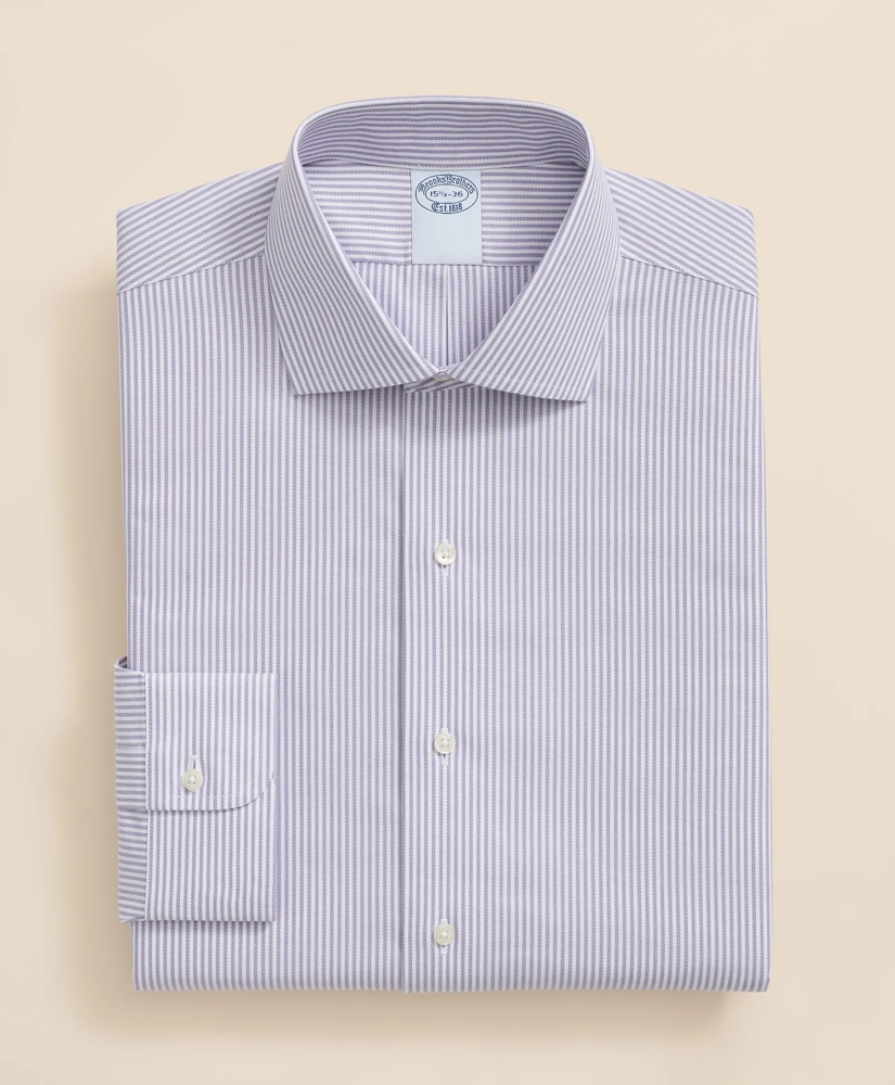 Stretch Supima® Cotton Non-Iron Royal Oxford English Spread Collar, Striped Dress Shirt, image 3
