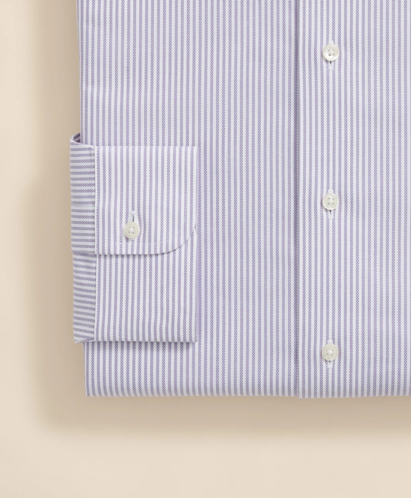 Stretch Supima® Cotton Non-Iron Royal Oxford English Spread Collar, Striped Dress Shirt, image 4