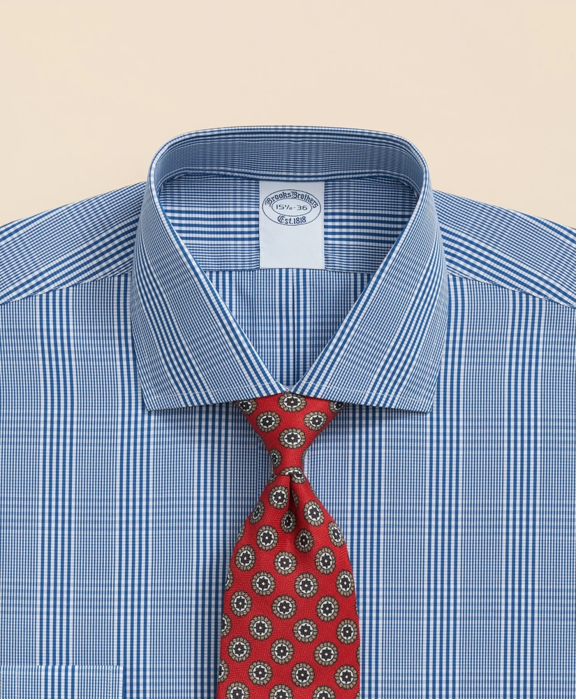 Pure Supima® Cotton Regular-Finish, English Spread Collar Glen Plaid Dress Shirt, image 2