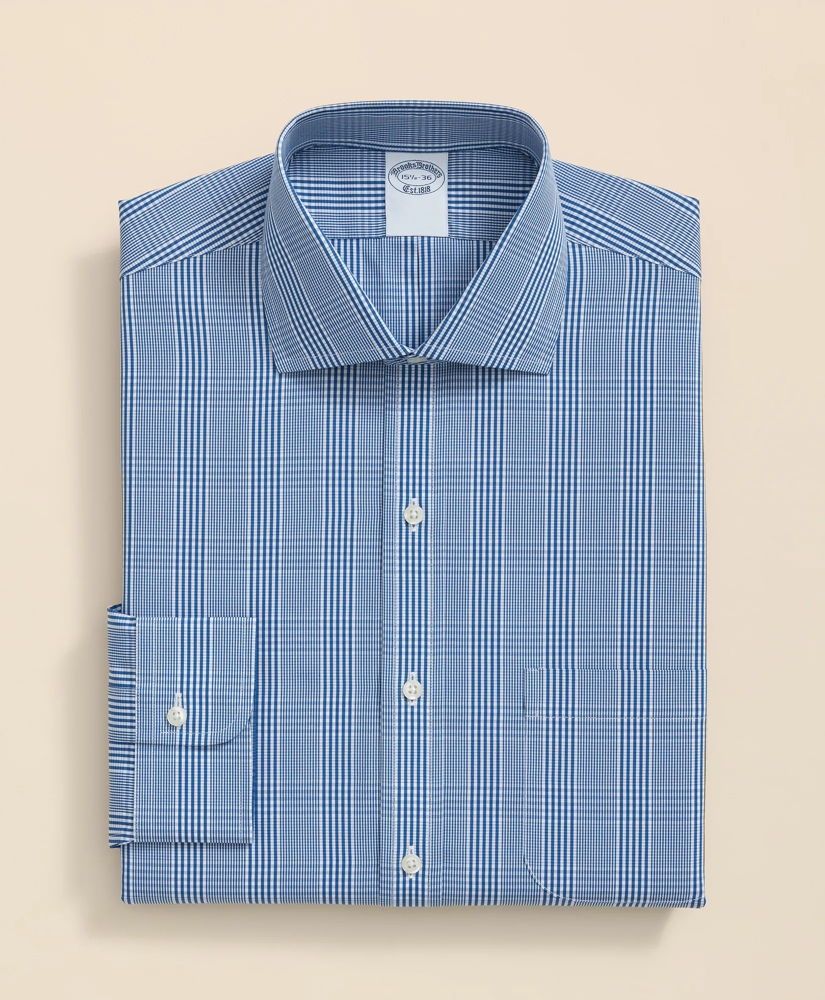 Pure Supima® Cotton Regular-Finish, English Spread Collar Glen Plaid Dress Shirt, image 3