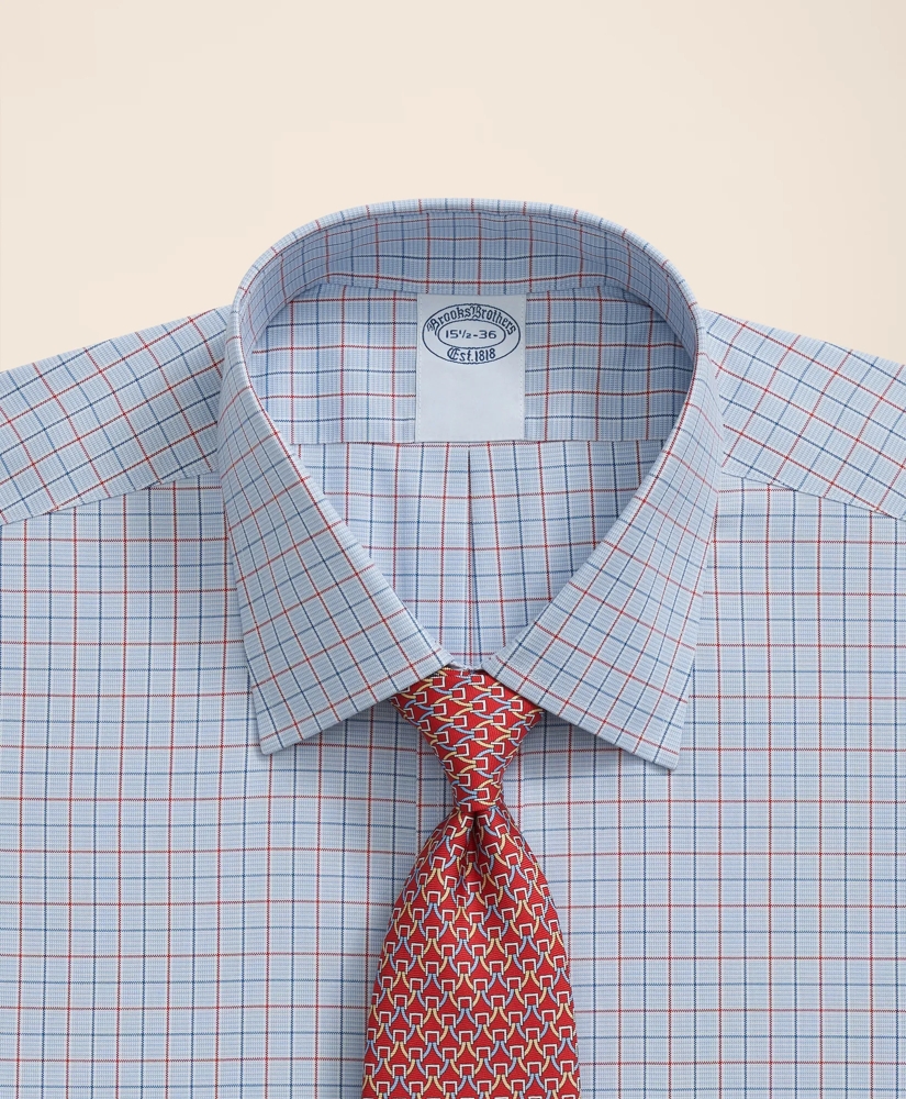 Stretch Supima® Cotton Non-Iron Pinpoint Oxford Ainsley Collar, Ground Check Dress Shirt, image 2
