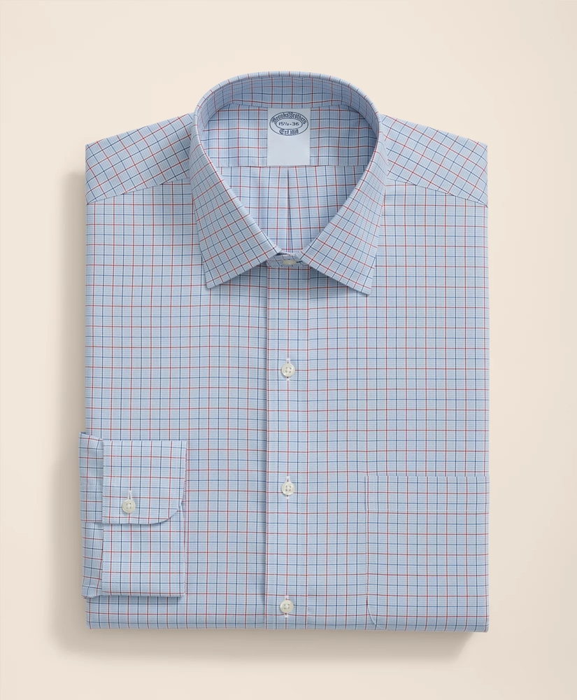 Stretch Supima® Cotton Non-Iron Pinpoint Oxford Ainsley Collar, Ground Check Dress Shirt, image 3