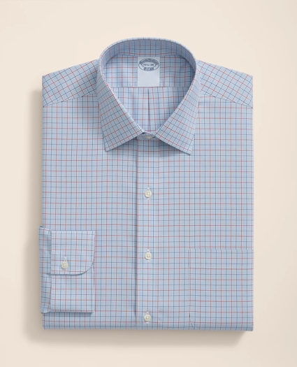 Stretch Supima® Cotton Non-Iron Pinpoint Oxford Ainsley Collar, Ground Check Dress Shirt, image 3
