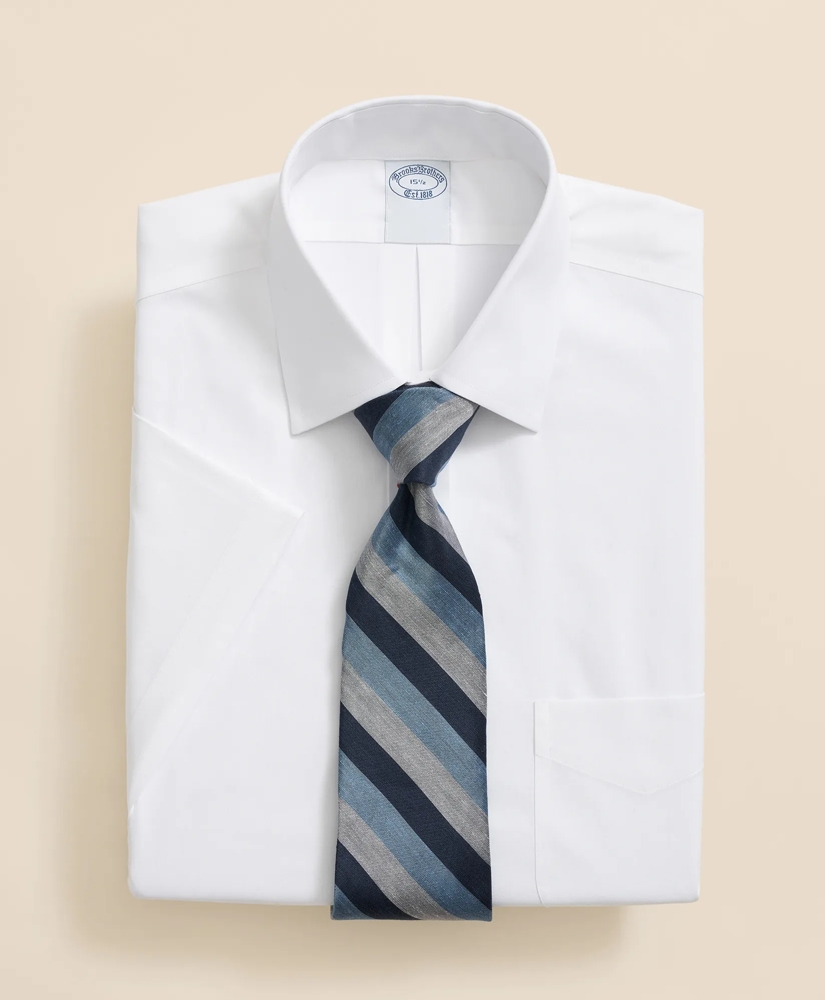 Stretch Supima&reg; Cotton Non-Iron Ainsley Collar, Short-Sleeve Dress Shirt, image 1