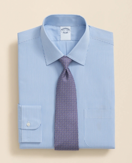 Pure Supima® Cotton Regular-Finish Ainsley Collar, Mini Stripe Dress Shirt, image 1