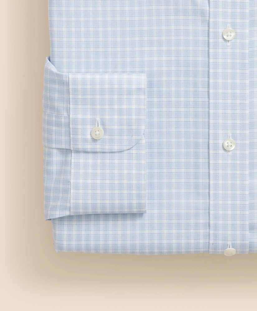 Stretch Supima® Cotton Non-Iron Pinpoint Oxford Polo Button Down Collar, Outline Check Dress Shirt, image 4
