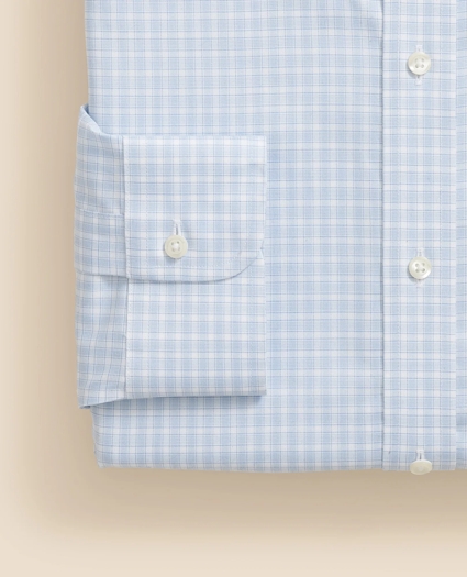 Stretch Supima® Cotton Non-Iron Pinpoint Oxford Polo Button Down Collar, Outline Check Dress Shirt, image 4