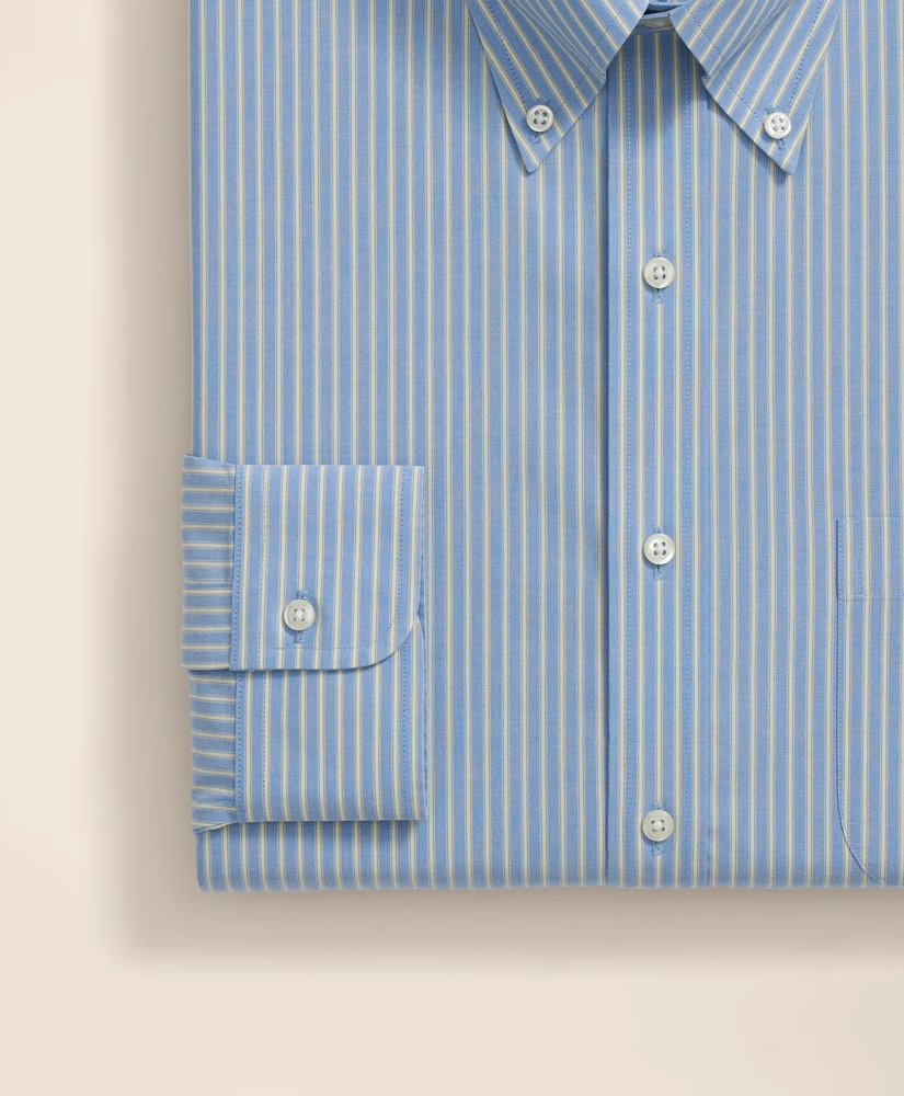 Stretch Supima® Cotton Non-Iron Broadcloth Polo Button-Down Collar, Striped Dress Shirt, image 4