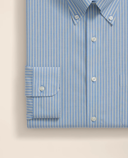 Stretch Supima® Cotton Non-Iron Broadcloth Polo Button-Down Collar, Striped Dress Shirt, image 4